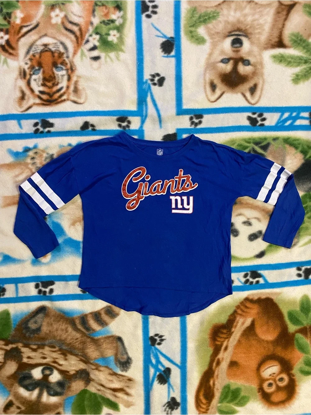 Kids Blue New York Giants Long Sleeve Tee
